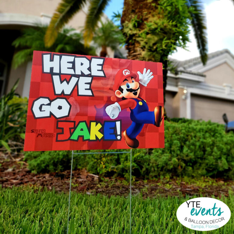 Custom birthday party signs for Tampa yards