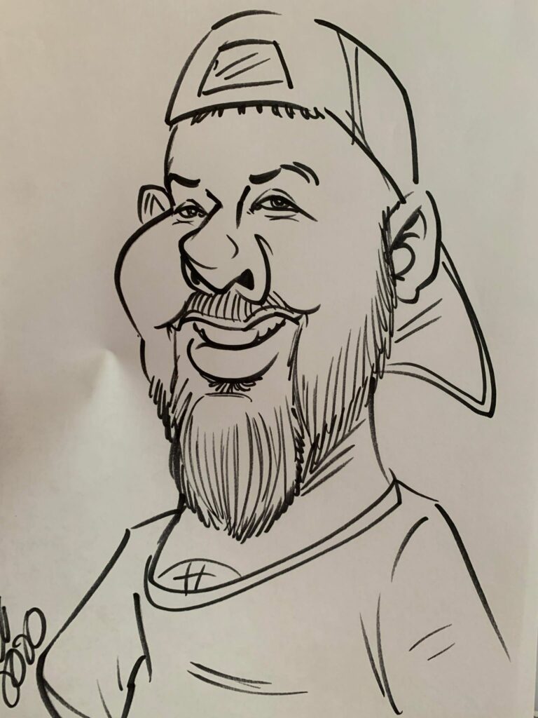 Forest Hills Tampa Caricature Artist sketch scaled