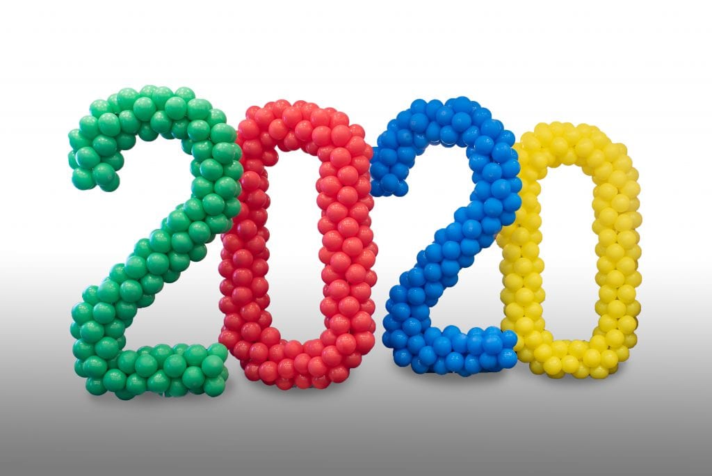 Large balloon sculpture of 2020 decorations