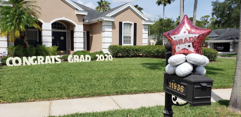 Graduation Mailbox Display Deliveries Tampa Balloons