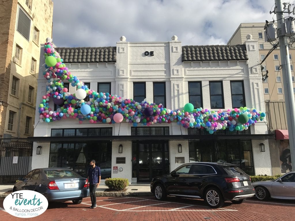 Oxford Exchange 5th Anniversary celebration in Tampa Florida Balloon Decor organic building