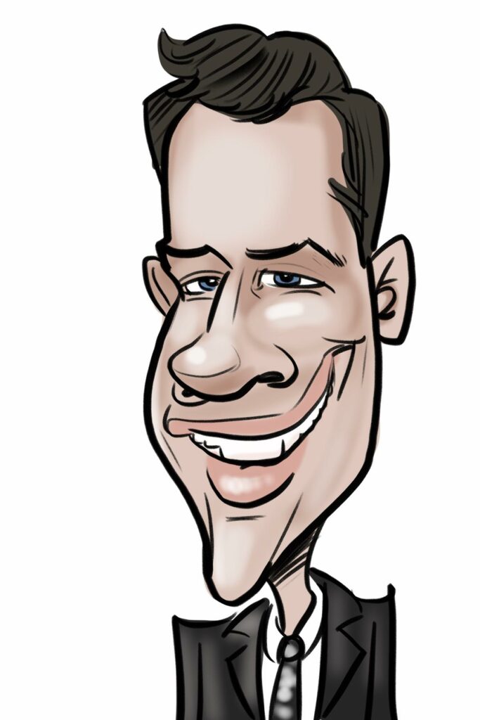 Man's digital caricature