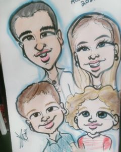Family portrait caricature