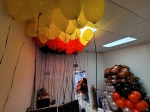Another round of inflating balloons in the office for weekend events and private parties scaled