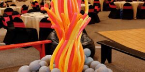 Balloon Decor Mitzvah Fire Survivor themed decorations