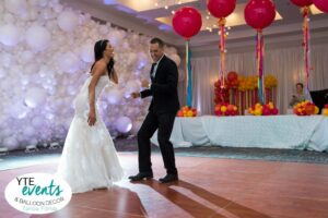 Balloon Wall Bubble Organic Wedding dance floor photo