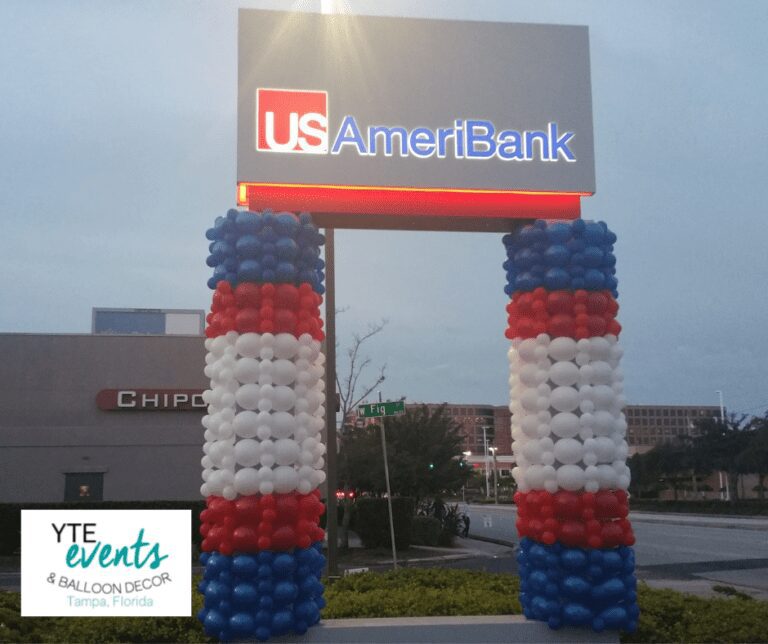 You Can Count On Us – Balloon Columns For Local Bank