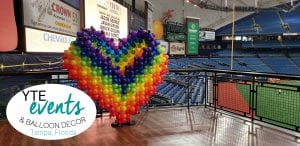 Balloon heart for Rays at event photo oppertunity in upper deck