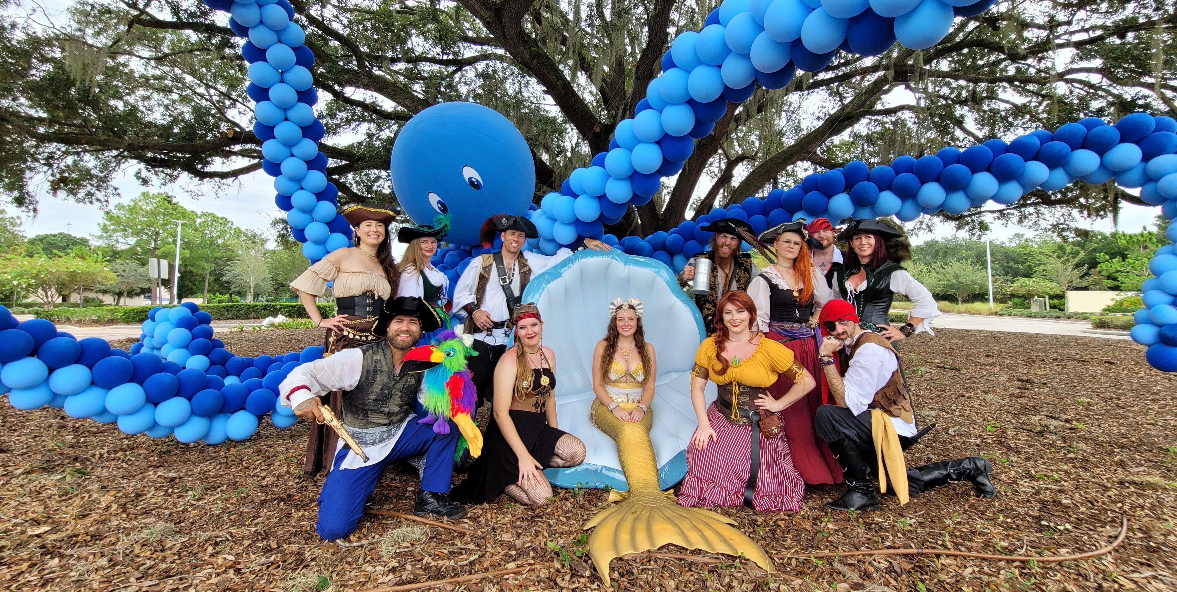 Balloon octopus outside pirates mermaids nautical