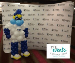 Balloon sculpture of Raymond of the Tampa Bay Rays for the Chamber of Commerce