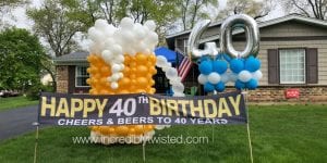 Beer mug outside for yard art decor birthday celebration