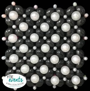 Black and White Balloon Wall decoration with linked wall