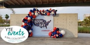 Boom by the Bay July 4th celebration red white blue patriotic organic wall decor