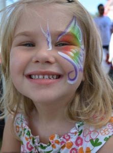 Child with Butterfly Face Painting