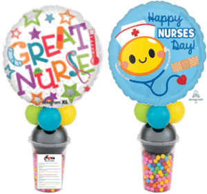 Candy Cup Balloon Display Deliveries for Nurses week