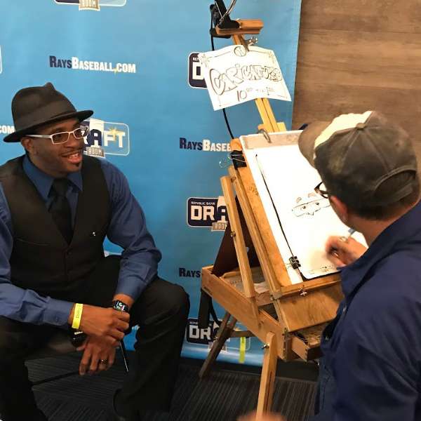 Caricature artist for the Tampa Bay Rays Corporate Event