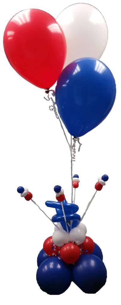 Centerpiece Patriotic Red White Blue Delivery Helium scaled