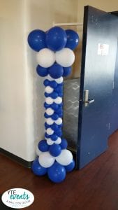Cimple blue column for private event