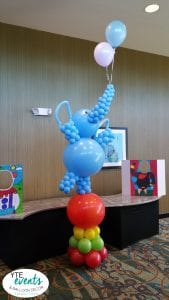 Circus Themed Balloon Column with Elephant 1
