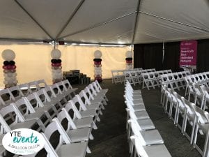 Columns to decorate a wall for tent event
