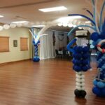 Dance Floor Blue White Column Helium Nautical Navy Military Sculpture