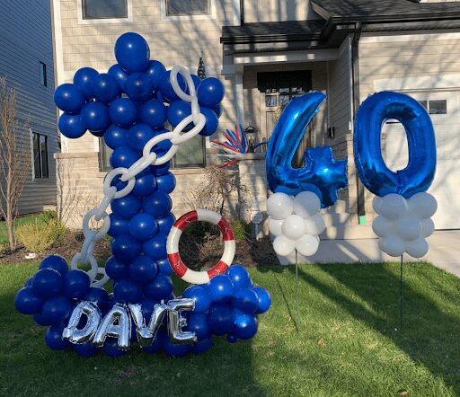 Dave turns 40 balloon display anchor sculpture decor