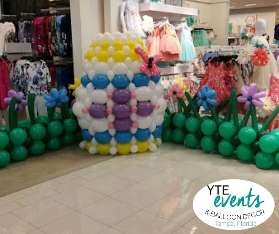 Easter Egg Balloon Sculpture Photo Area in Macys Holiday Event