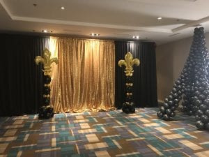Event in Paris Balloon Decor theme with eifel tower and columns