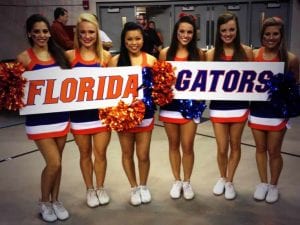 Florida Gators Cheerleaders Cheer on Balloon Decor for Macys Event