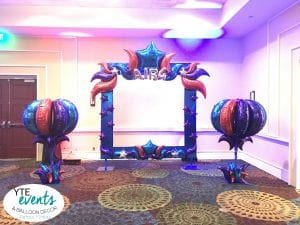 Foil photo frame balloon backdrop for corporate event AIR4