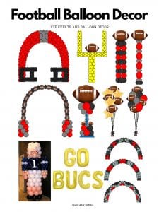 Football themed balloon decorations Tampa Bay Buccaneers scaled