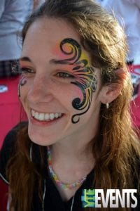 Fun Eye Swirl Face Paint from Miss Kara at one of her events in Tampa 200x300 1