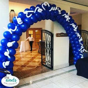Fun Hairy Square Pack Blue and White Balloon Arch for Lightning Event