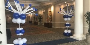 Fun and Festive Balloon Columns with Crazy Toppers