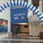 Giant Indoor Balloon Arch for Tampa Bay Lightning Entrance