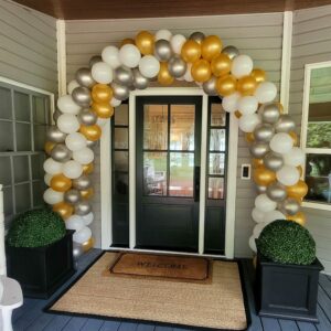 Gold-white-silver-balloon-arch-classic-entrance-decorations-for-private-home.jpg