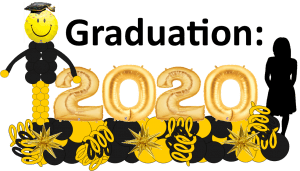Graduation balloon decor 2020 deliveries Tampa Florida