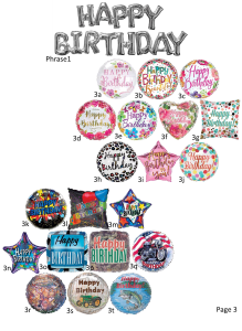 HBDp3 Happy Birthday Foil Balloon Options male and female