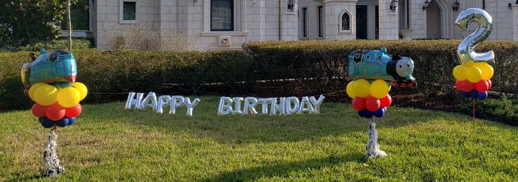 Happy Birthday Thomas the Train Balloon Delivery Yard Decor Tampa