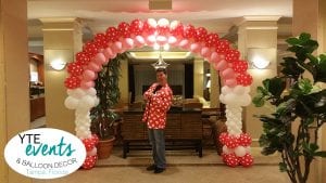 Happy Valentines day balloon arch and heart jacket