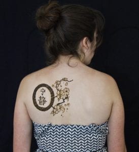 Henna Back Design with flowers