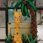 Juggle Theme Giraffe and Palm Tree Column Balloon Decoration