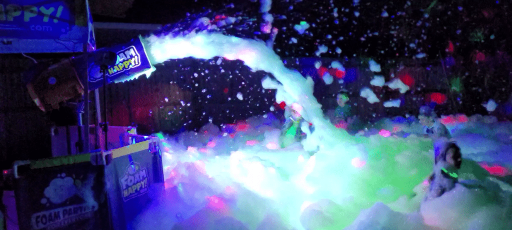 Light up foam party and event