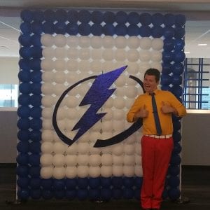 Lightning Balloon Wall with logo for business event