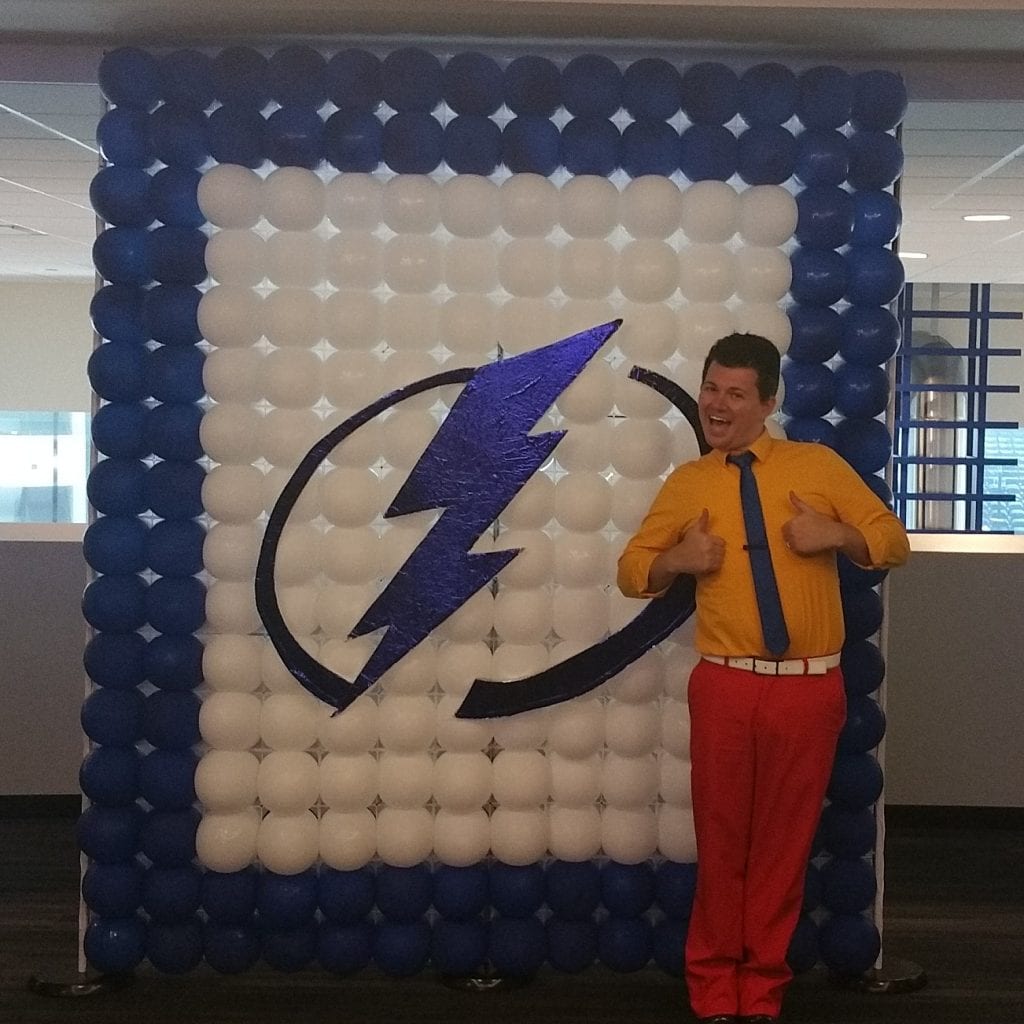 Lightning Logo Backdrop Balloon Decorations Corporate