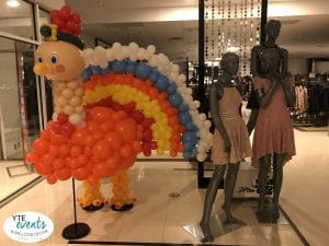 Macys Thanksgiving Turkey Tom balloon sculpture for Wiregrass Symphony in Lights 10th year event