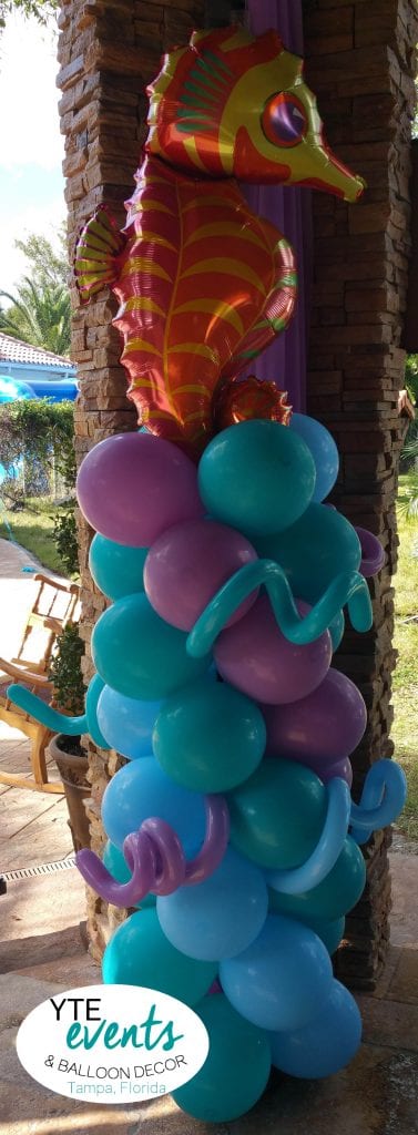 Mermaid Pirate Balloon Column Sea Horse