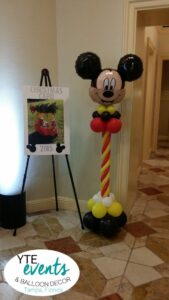 Mickey Mouse Balloon Column with colorful birthday fun