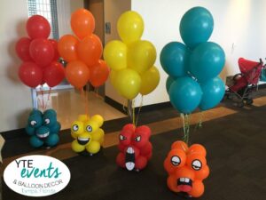 Monster Balloon Centerpieces colorful fun for birhtday party
