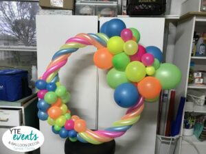 Neon hand held photo frame for balloon event
